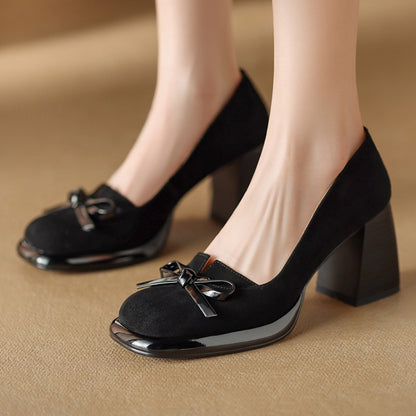 Tie Bow Block Heels