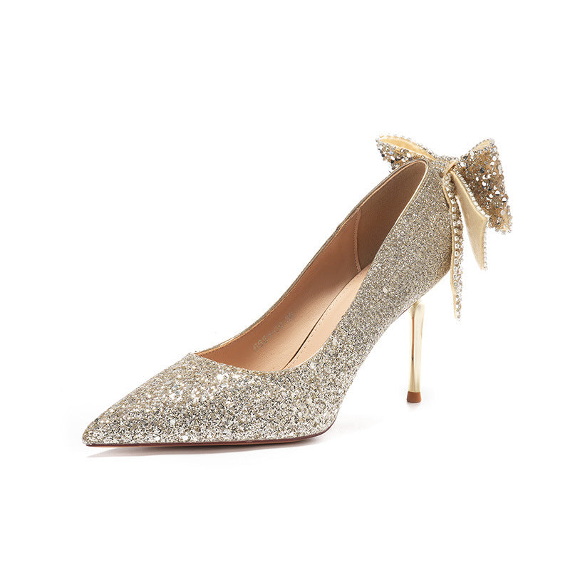 French Crystal Bow Heel