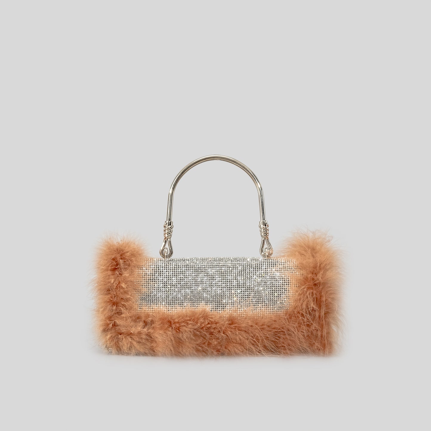 Ostrich feather rhinestone bag