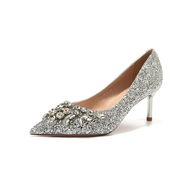 Radiant Rhinestone French Stilettos