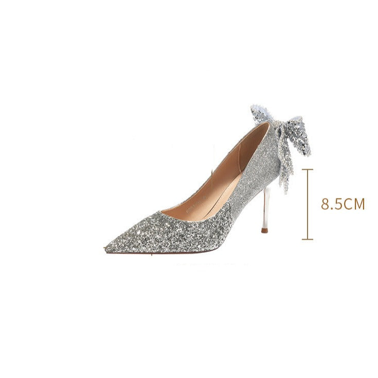 French Crystal Bow Heel