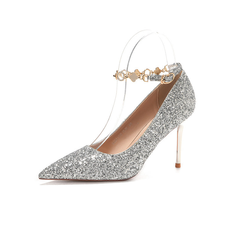 Cartier Style Glimmer Heels (Silver)