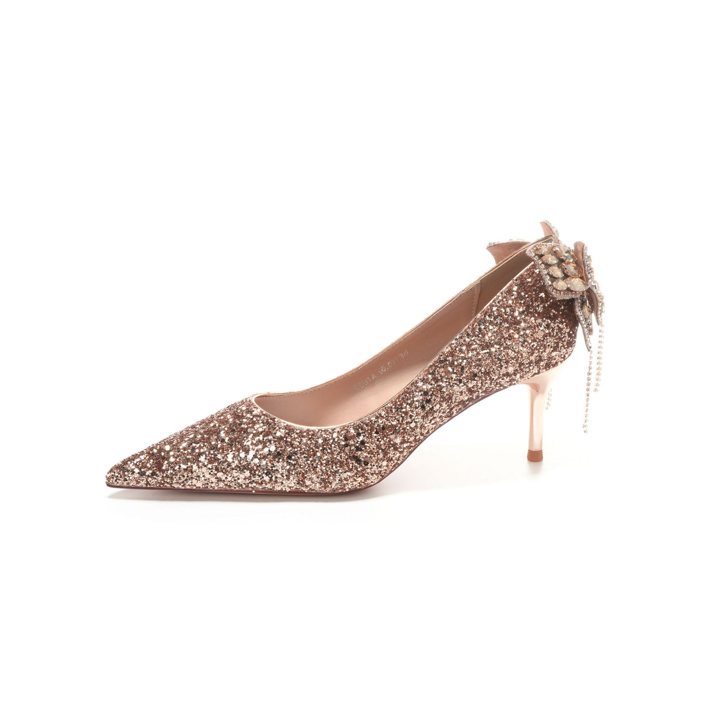 Butterfly Bow Heel - CHAMPAGNE