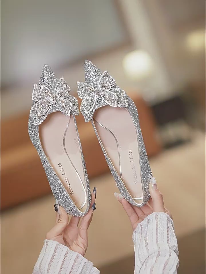 Butterfly Bow Glitter  Heel