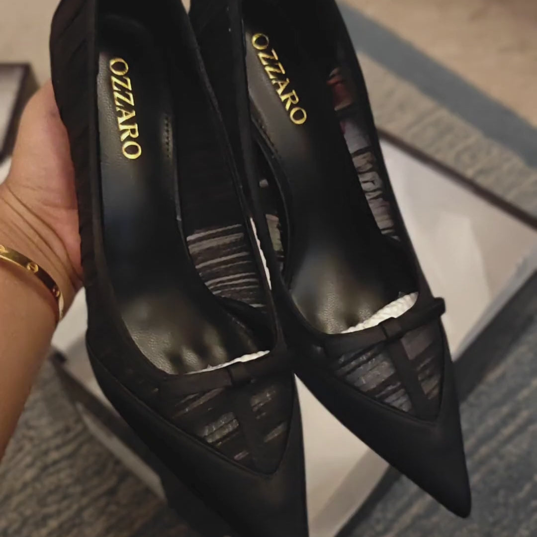 Evening Veil — Black Date Night & Evening Heels | Ozzaro