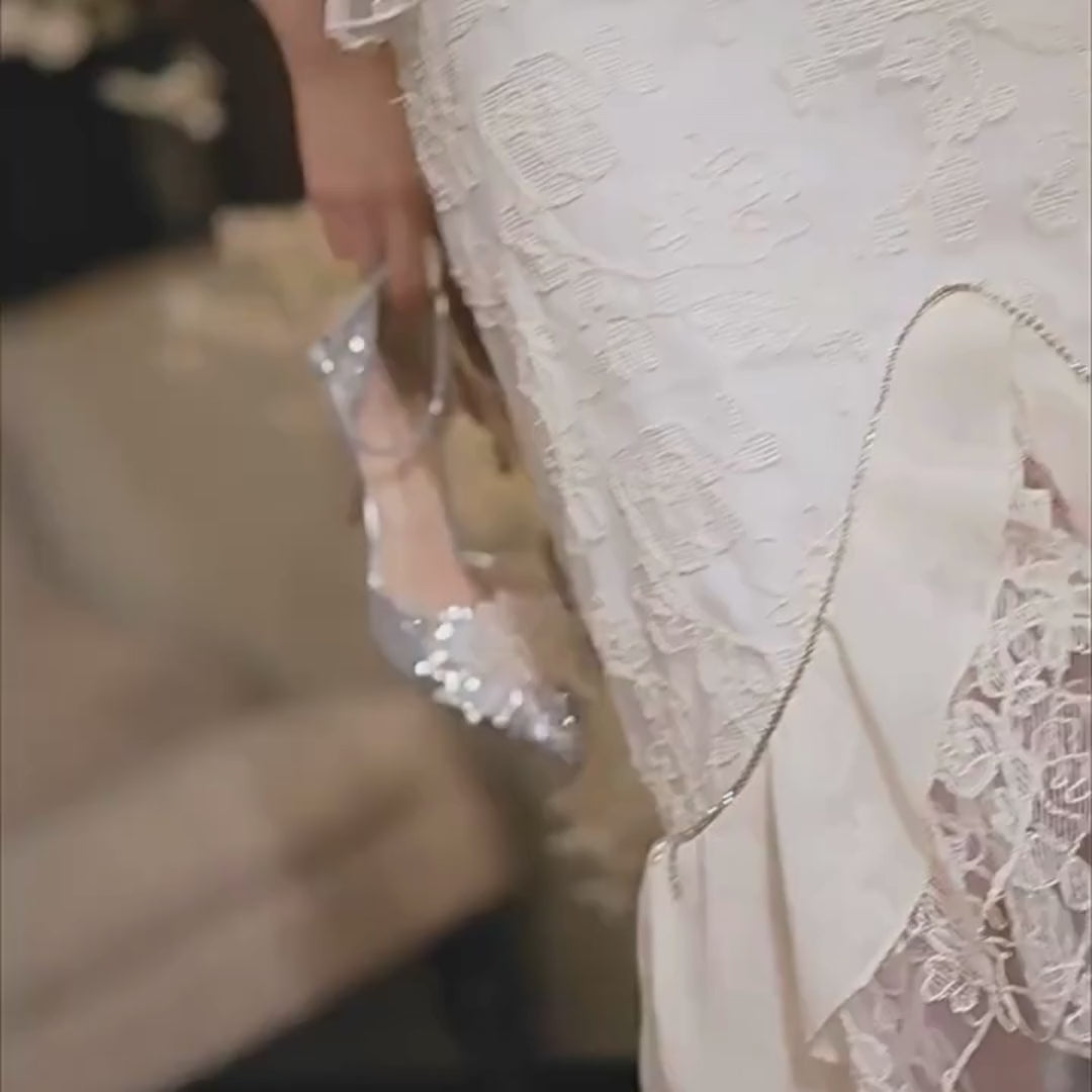 Silver Glitter Bridal Heel 