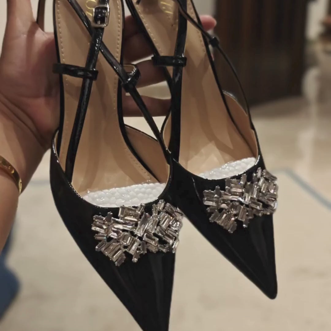 Midnight Facet - Black Party Heel