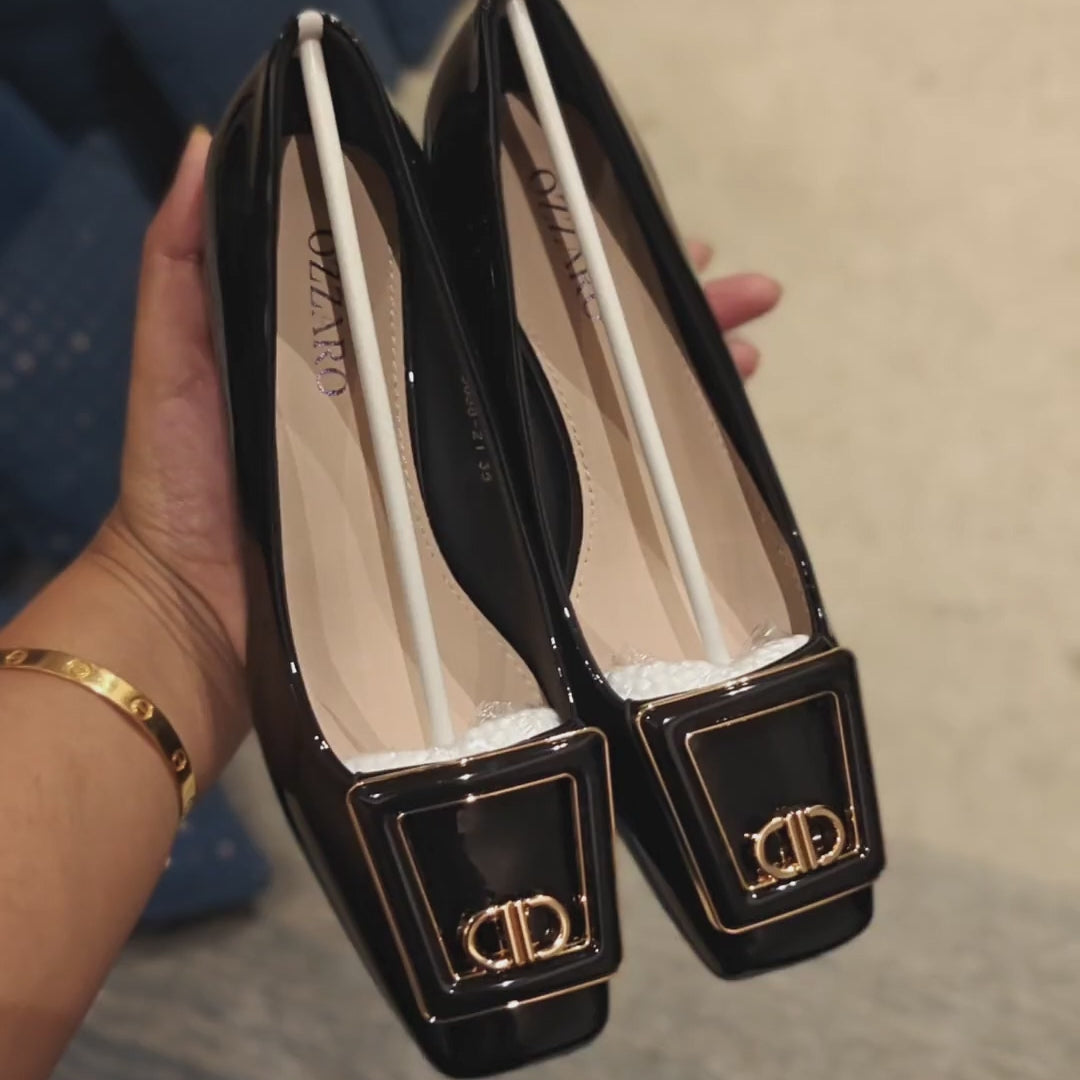 Urban Block — Black Office & Smart Casual Heels | Ozzaro