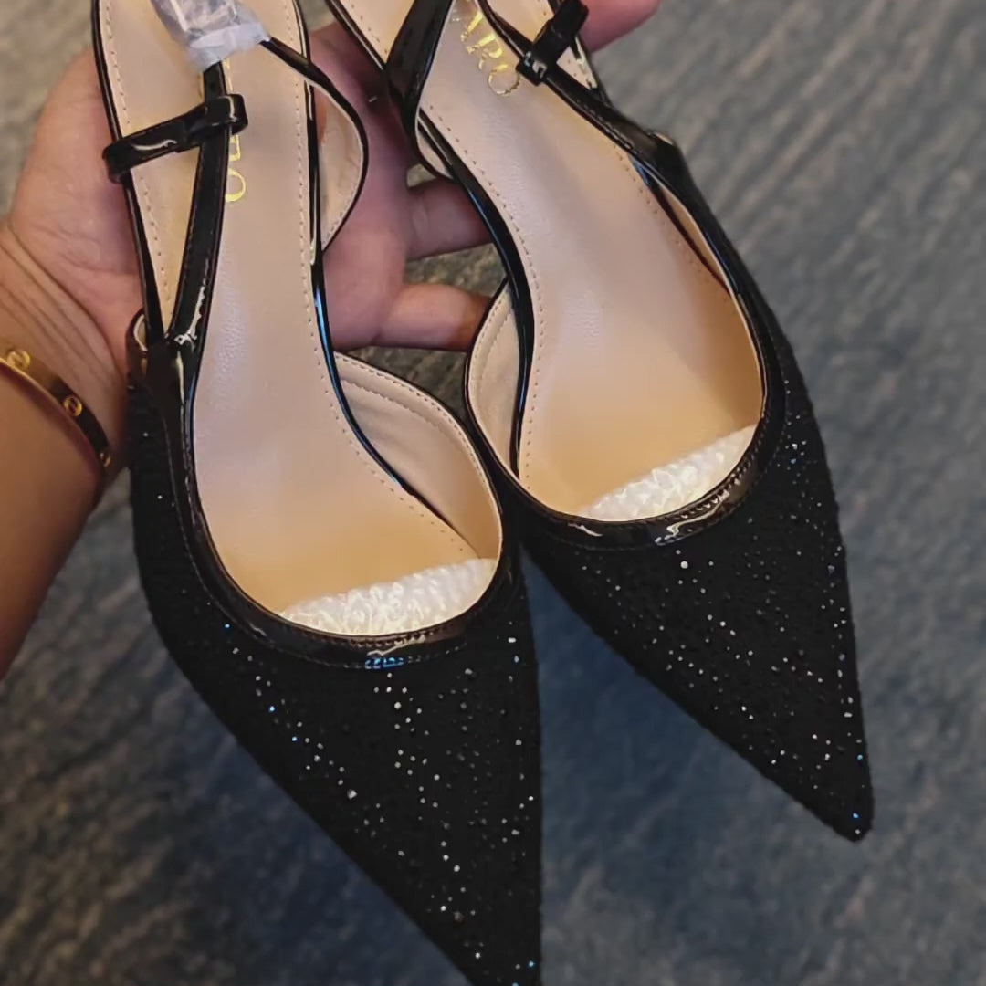 Gloss Code — Black Date Night & Evening Heels | Ozzaro