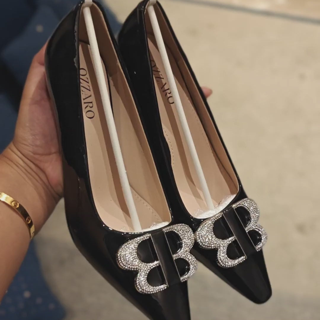 Refined Mark — Black Office, Corporate & Formal Evening Heels | Ozzaro