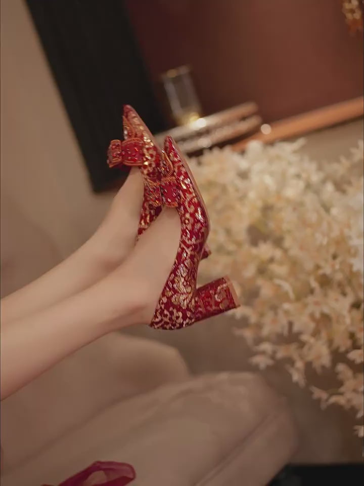 Svelte Stills Wedding Heels (Red)